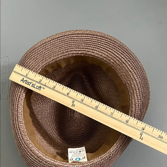 Straw Fedora with Black Band Hat - Picture 7 of 7
